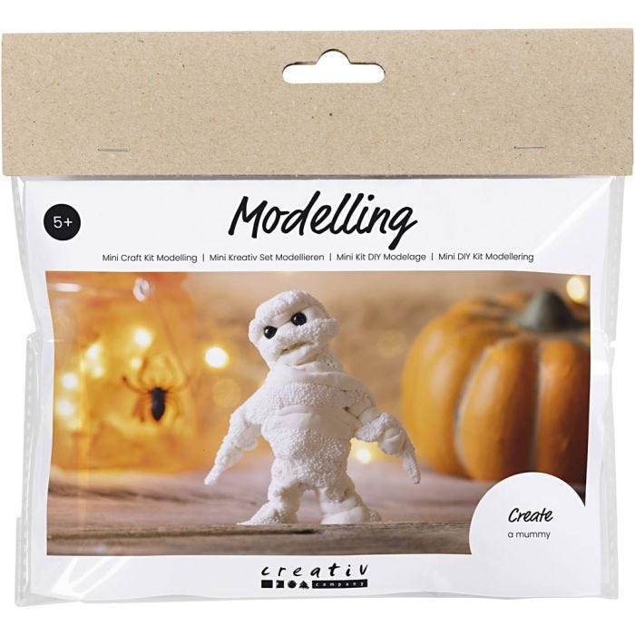 Kit Fai da te Mini Modellazione, Mummia, bianco, 1 conf.