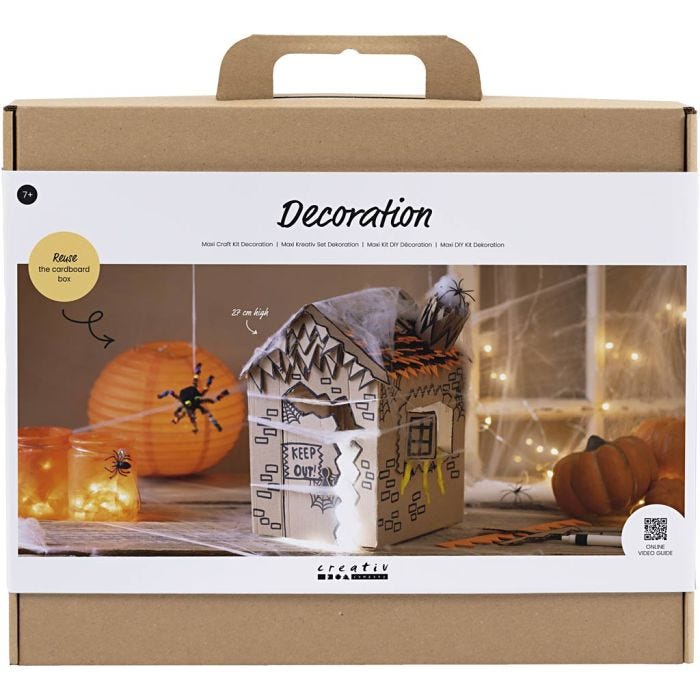 Kit Fai da te Maxi Decorazione, Casa infestata, nero, marrone chiaro, arancio, 1 conf.