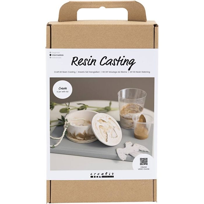 Kit Fai da te Colata in Resina, Barattolo con coperchio, beige, bianco sporco, 1 conf.