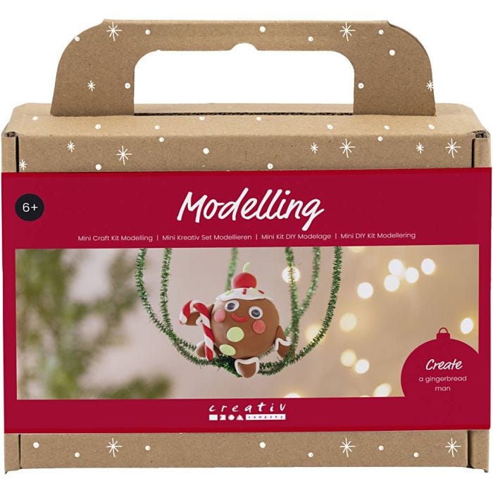 Kit Fai da te Mini Modellazione, Omino di pan di zenzero, colori asst., 1 conf.