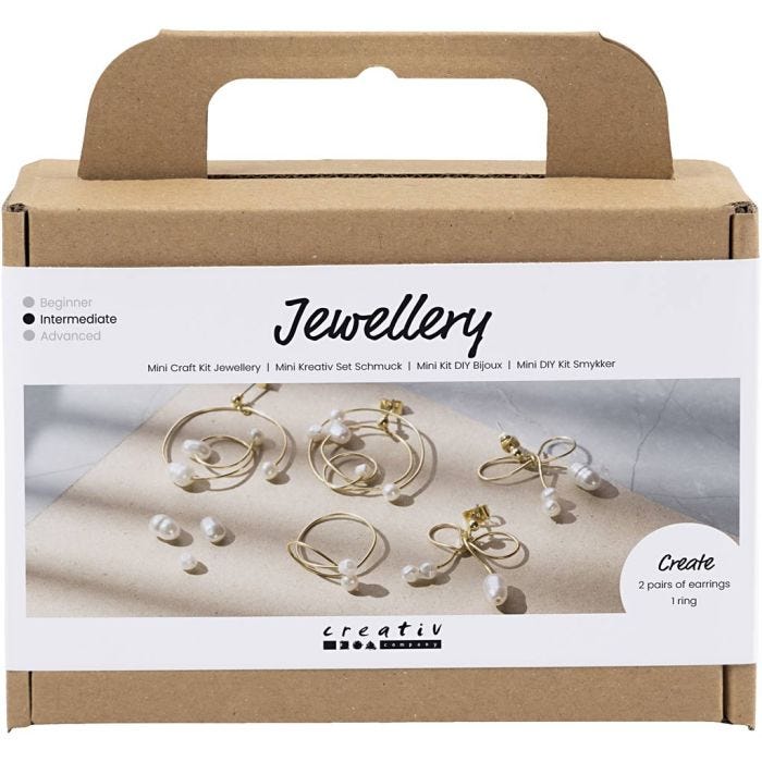 Kit Fai da te Mini Gioielli, Orecchini a filo, placcato oro, 1 conf.