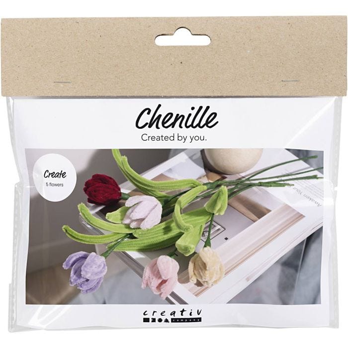 Kit Fai da te Mini Fiori con Scovolini, Tulipani, colori asst., 1 conf.