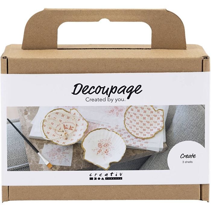 Kit Fai da te Mini Decoupage, Gusci di cozze, rosato tenue, 1 conf.
