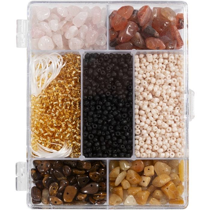 Kit Fai da te Misto Gioielli, Cristalli, misura 2,6-10 mm, misura buco 0,8-1,2 mm, colori asst., 1 conf.