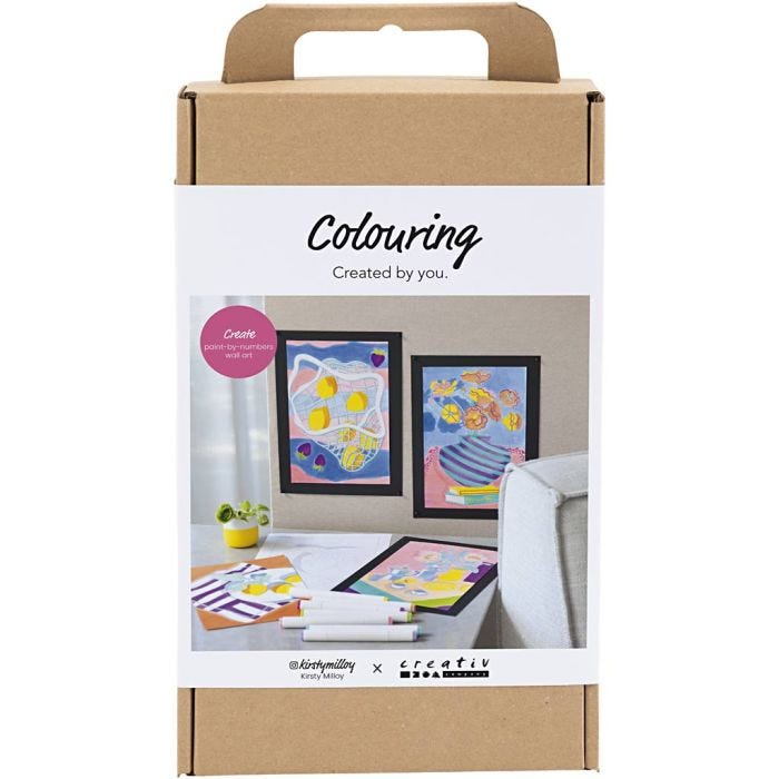 Kit Fai da te Colorazione, Vernici per numeri, pennarelli, 1 conf.