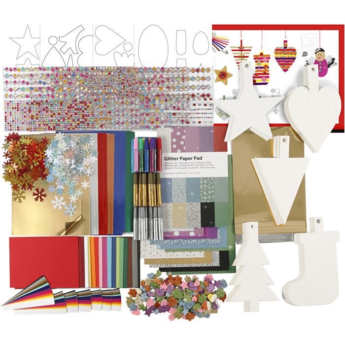 Kit decorazioni natalizie, colori asst., 1 set