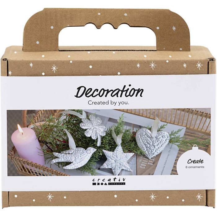 Kit Fai da te Mini Decorazioni, Decorazione di Natale, argento metallizzato, 1 conf.