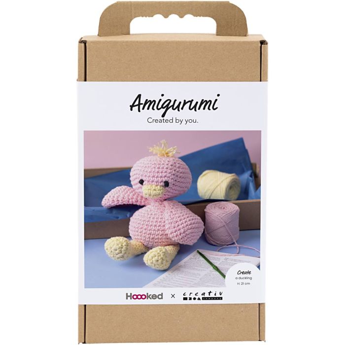 Kit Fai da te Amigurumi, Anatroccolo, rosa chiaro, giallo chiaro, 1 conf.