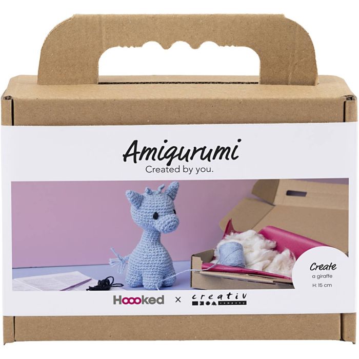 Kit Fai da te Amigurumi, Giraffa, azzurro, 1 conf.