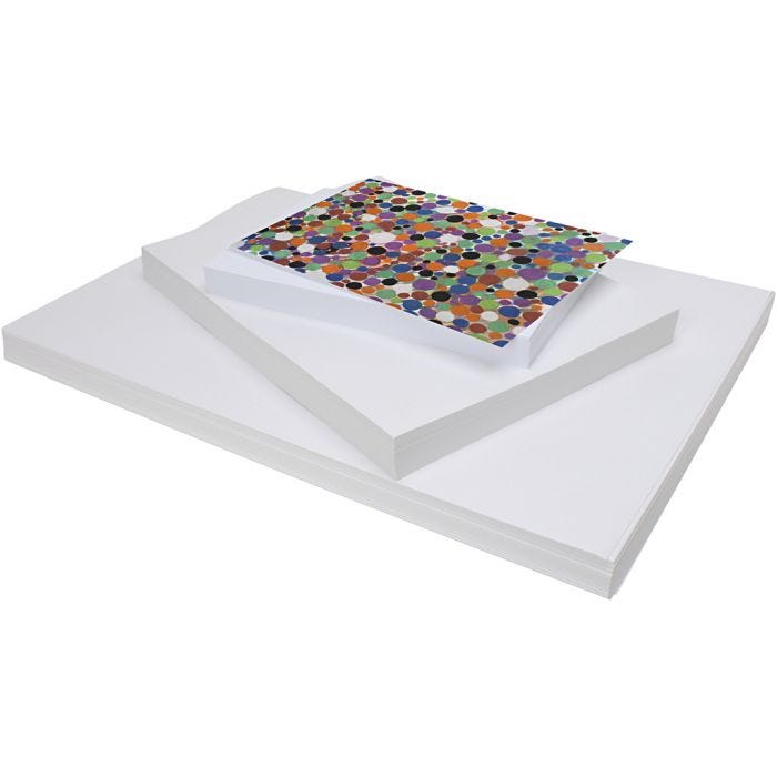 Cartoncino Colorato, A2,A3,A4, 180 g, bianco, 3x100 fgl./ 1 conf.
