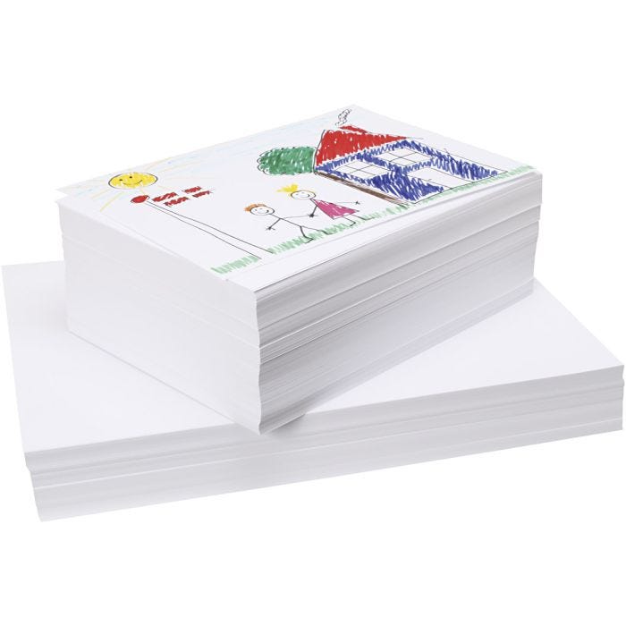 Carta da disegno bianca di qualità, A3,A4, 130+160 g, bianco, 750 fgl./ 1 conf.