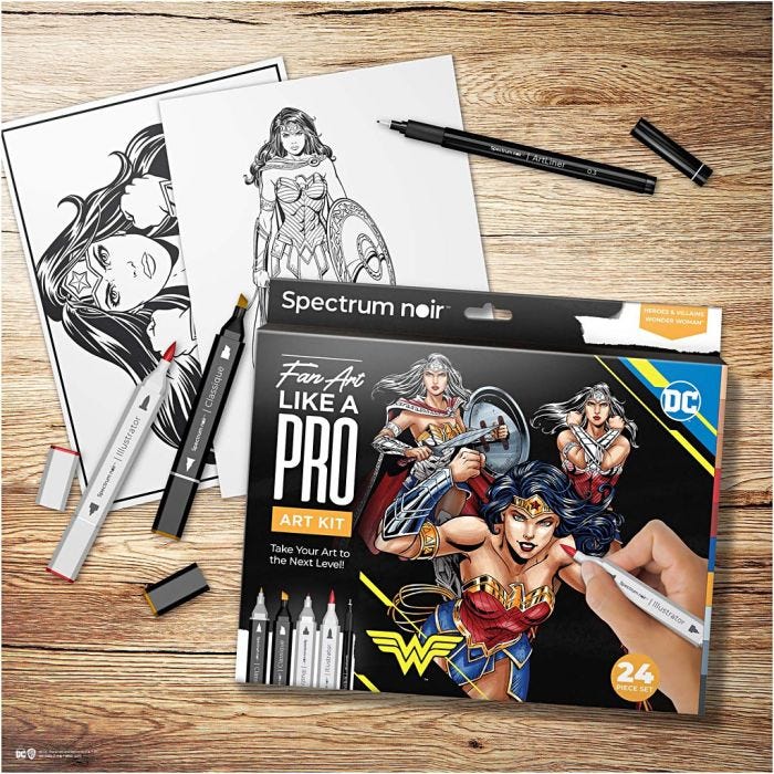 Kit Fai da te Illustrazione, Wonder Woman, colori asst., 1 conf.