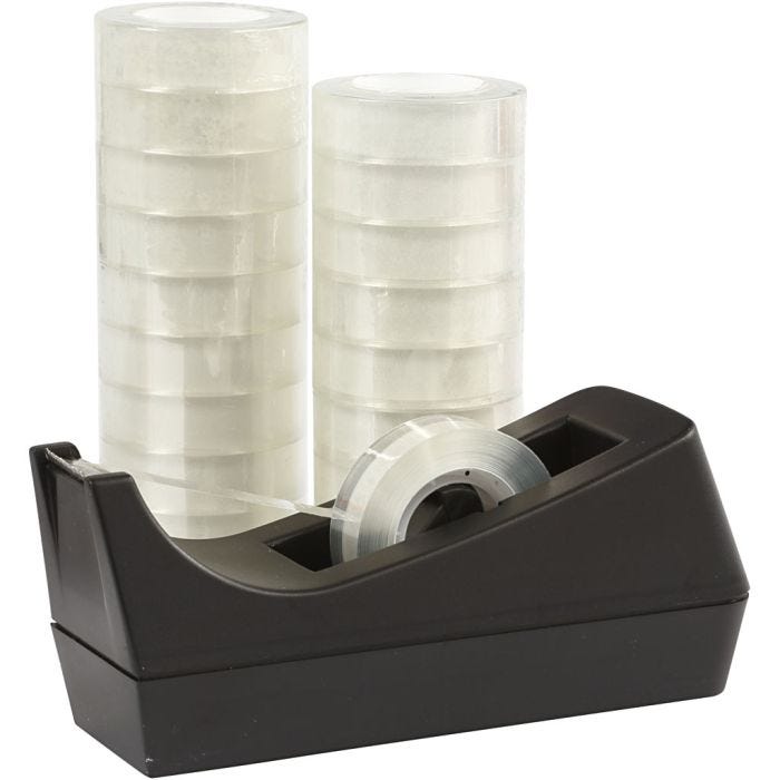 Nastro Adesivo con Dispenser, L: 15 mm, 1 set