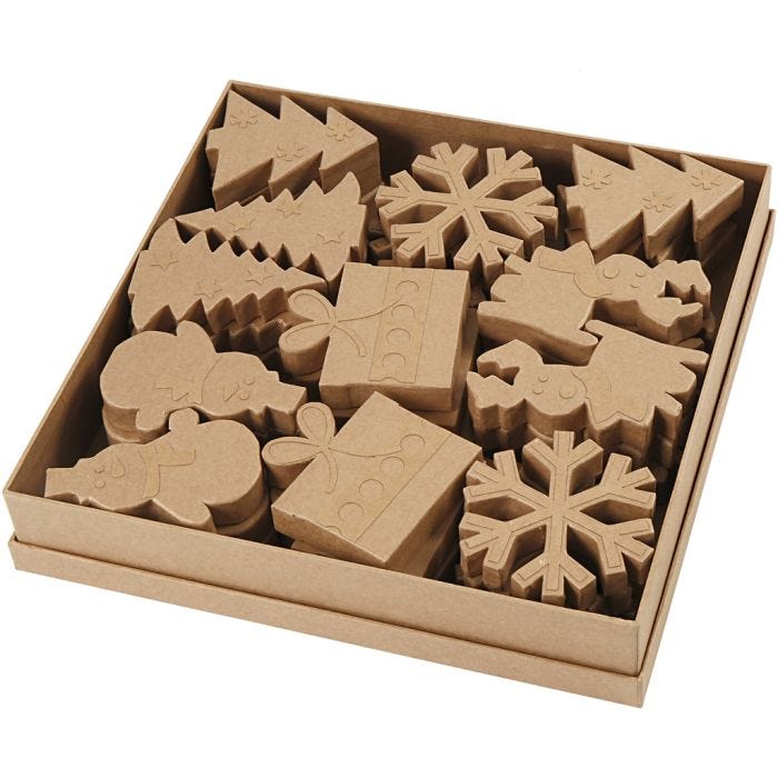 Sagome natalizie, H: 10-14 cm, 6x6 pz/ 1 conf.