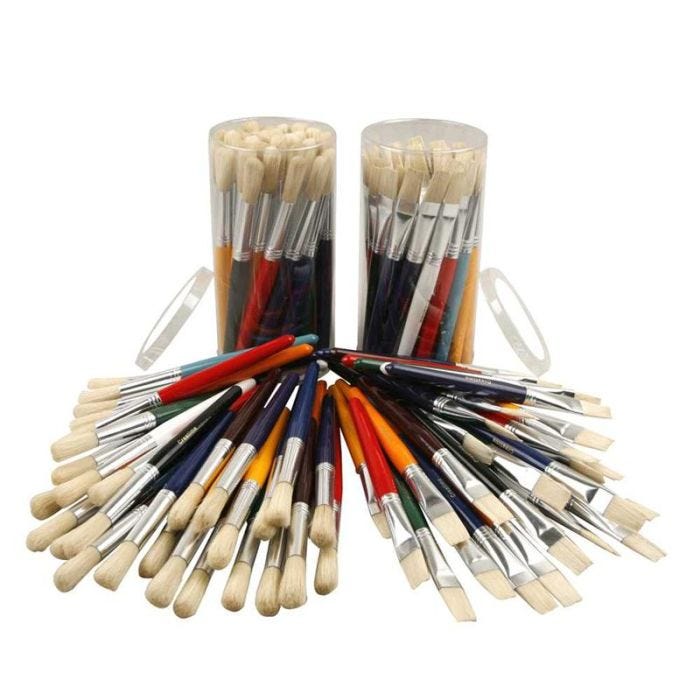 Pennelli bambini, rotondo,piatto, L: 19 cm, L: 15 mm, 60 pz/ 1 conf.