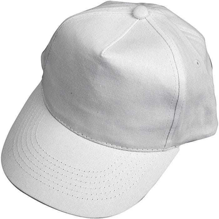 Cappellino, misura 49,5-56 cm, bianco, 1 pz