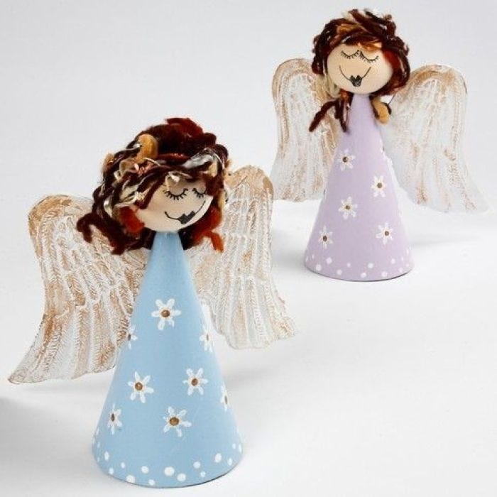 Angels on Papier-Mâché Cones