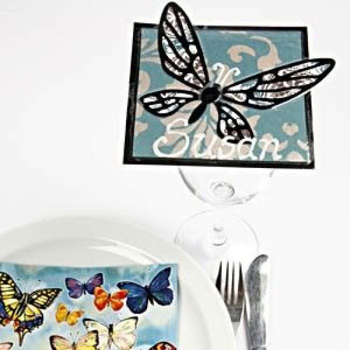 A Laminated Butterfly Place Card