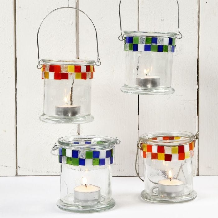 Glass Lanterns with Mosaic