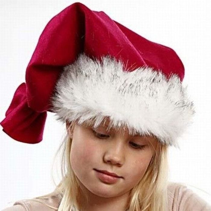 A Santa Hat with a Faux Fur Edge