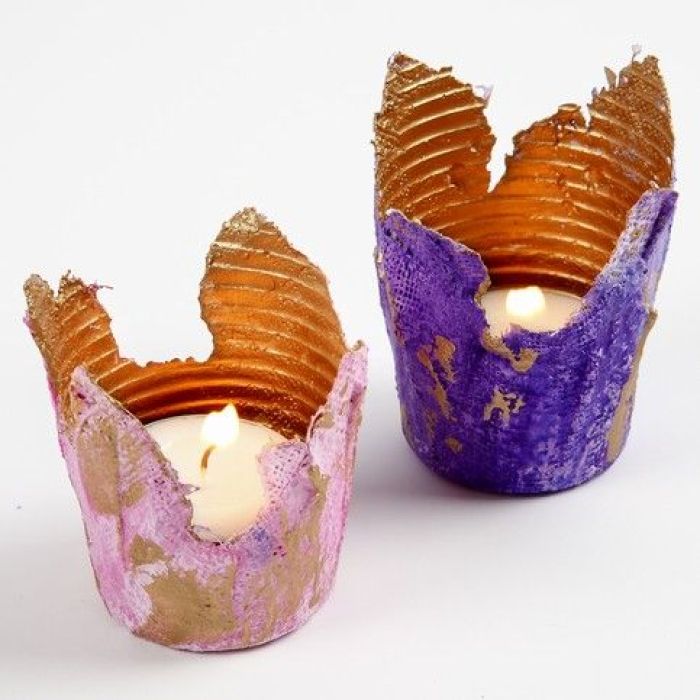 Gauze Bandage Tealight Candle Holders