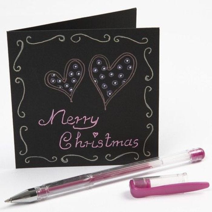 Writing on a Black Greeting Card