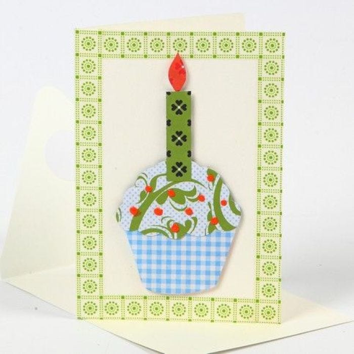 A Greeting Card with a Cup Cake