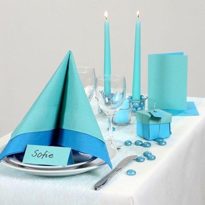 Idee per le feste con decorazioni per la tavola turchesi