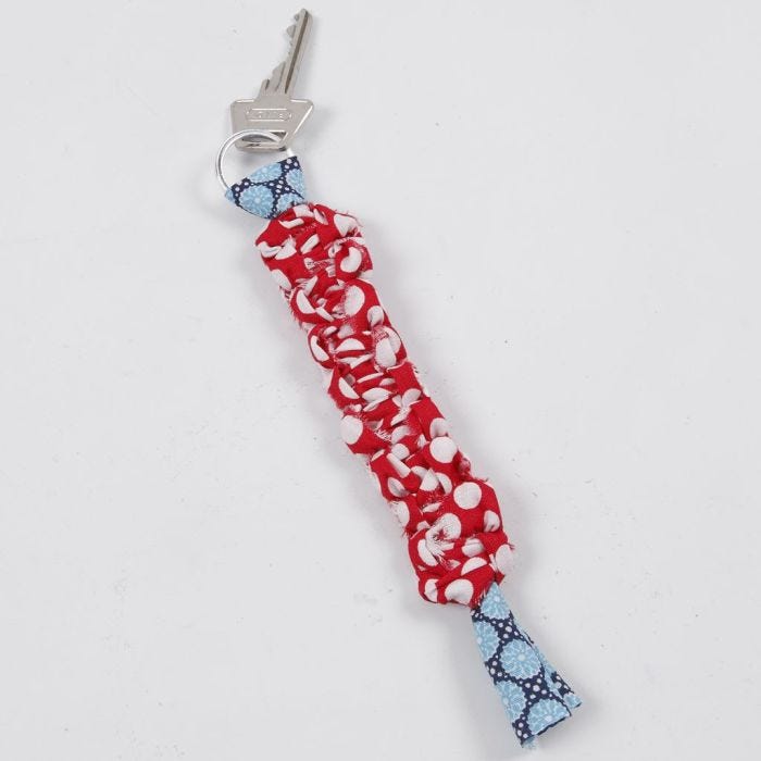 A braided Keyring nob made from Fabric