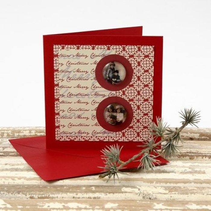 A Christmas Card with Cabochons and Vivi Gade Design Paper