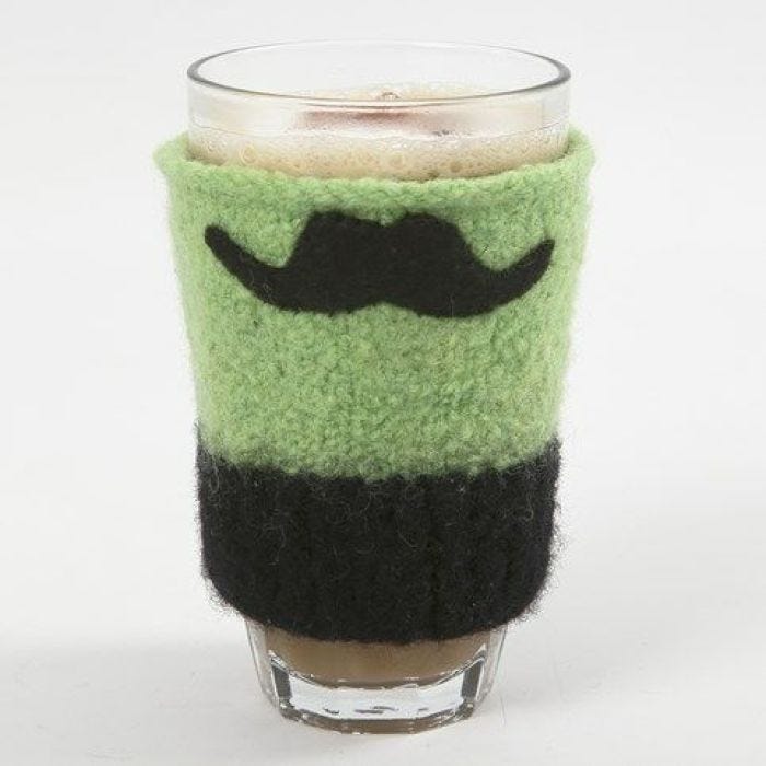 A Cup Cosy made from knitted and felted Wool