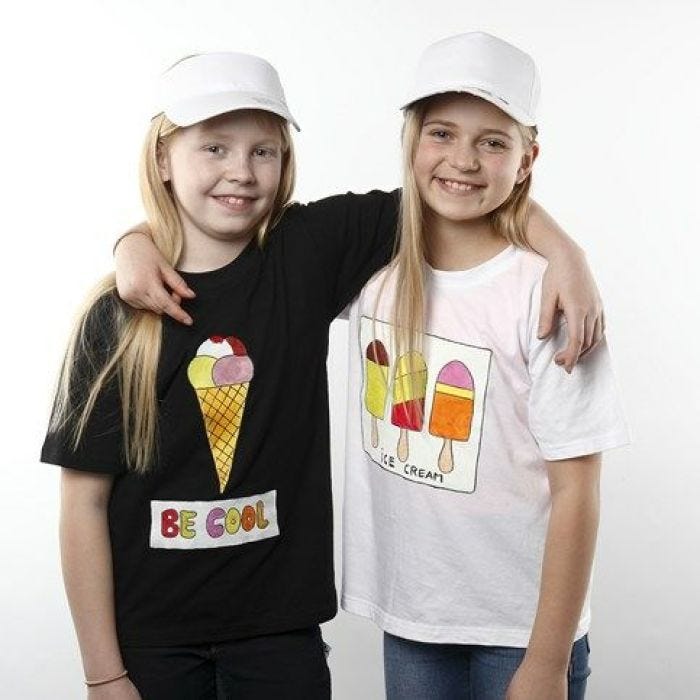 T-Shirts with Ice Cream Designs made with Fabric Paint