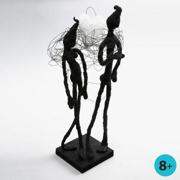 A Sculpture made from Floral Wire, Masking Tape and Foam Clay