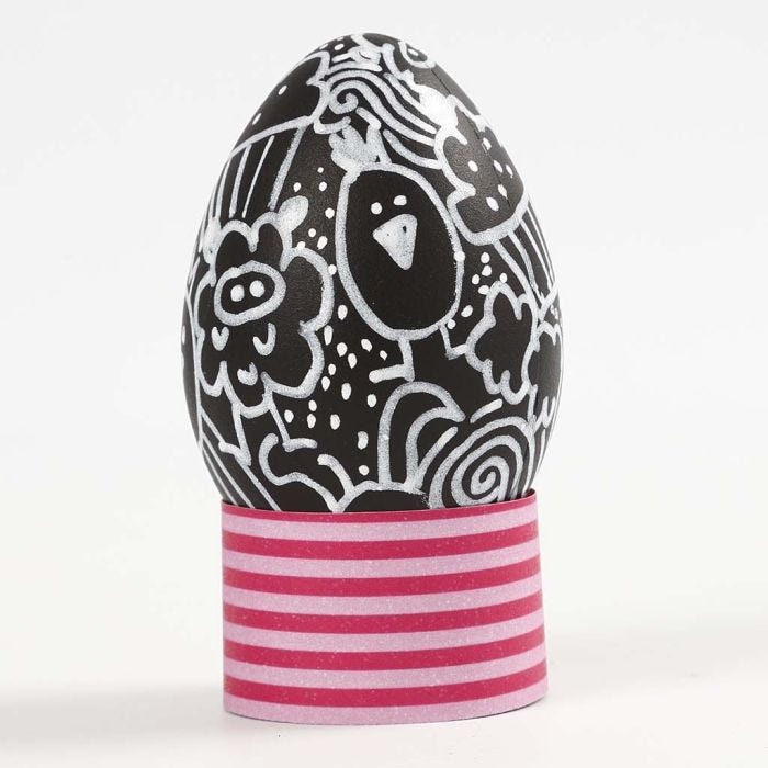 Doodling on a black Plastic Egg