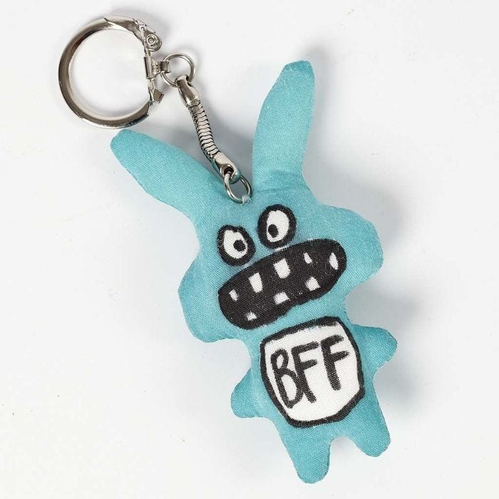 Textile Decoration on Fabric Animals on a Keyring