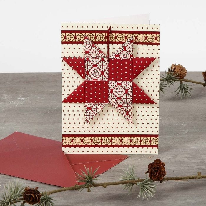 A Christmas Card with a woven Star