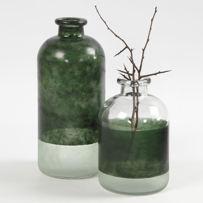 Bottigliette da farmacista decorate con vernice per vetro