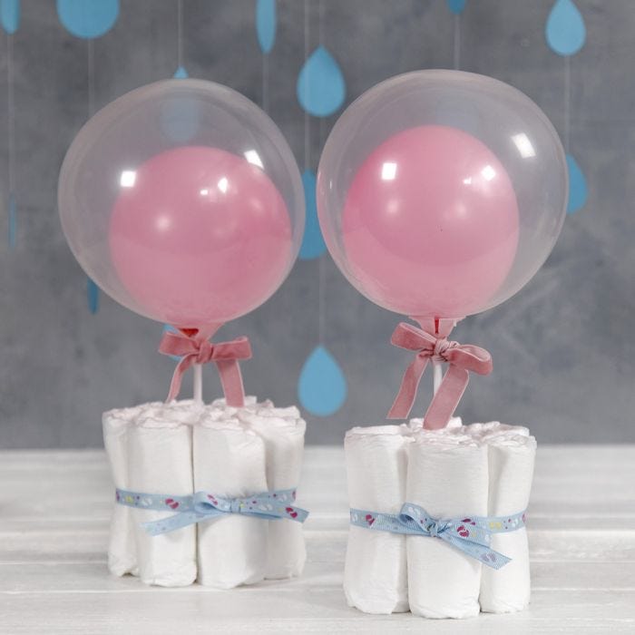 Decorazioni da tavola con pannolini per Baby Shower