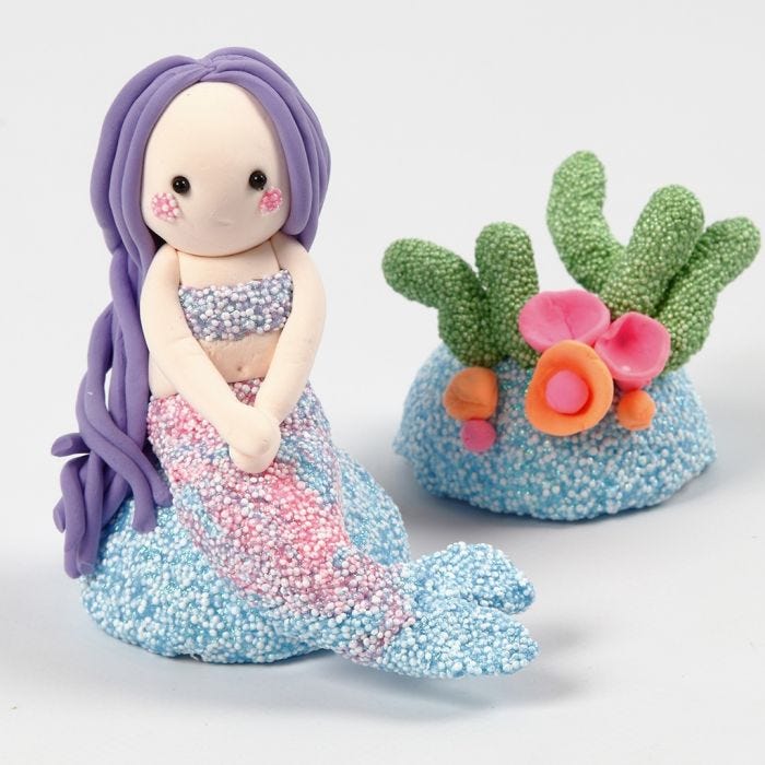 Sirena e barriera corallina in Foam Clay e Silk Clay