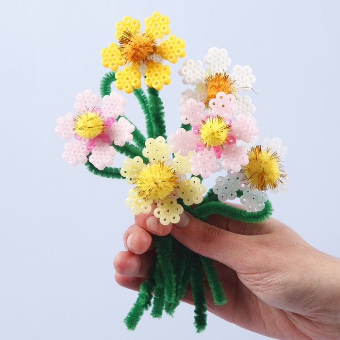 Fiori con perline Nabbi e scovolini con pom-pom