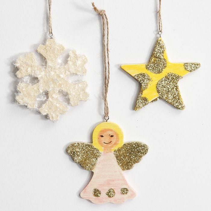 Decori di Natale pendenti con glitter