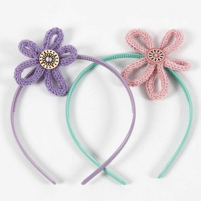 Accessori per capelli con fiori in tubolare a maglia