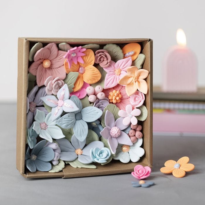 Scatola di fiori in Silk Clay® e Glitter Clay