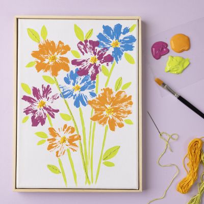 Fiori su tela tesata