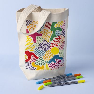 Borsa della spesa piccola con design a pennarello