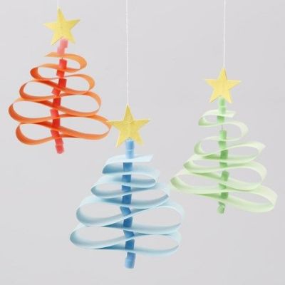 Alberi di Natale con strisce di carta e tronchi di perline Nabbi