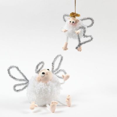 Un angelo fatto di pom-pom con Silk Clay e scovolini 