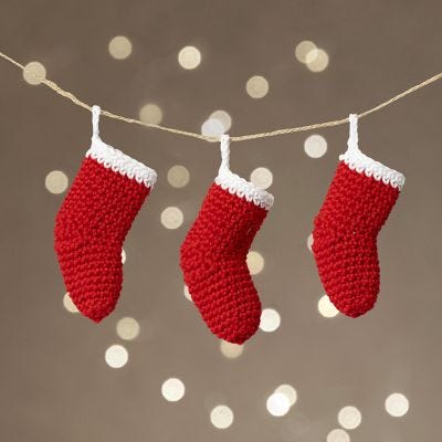 Mini calza di Natale all'uncinetto
