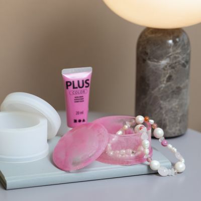 Barattolo trasparente con marmorizzazione