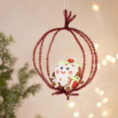 Decorazione natalizia con cuore di pan di zenzero in Silk Clay®